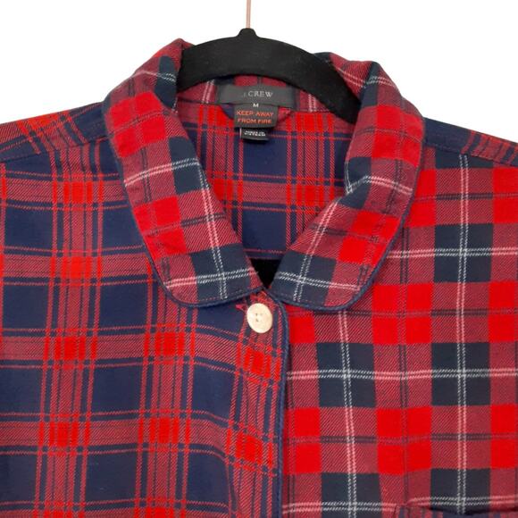 J Crew Flannel Pajamas Cotton Red Tartan Plaid Long Sleeve PJs Adult M Christmas - Picture 3 of 16